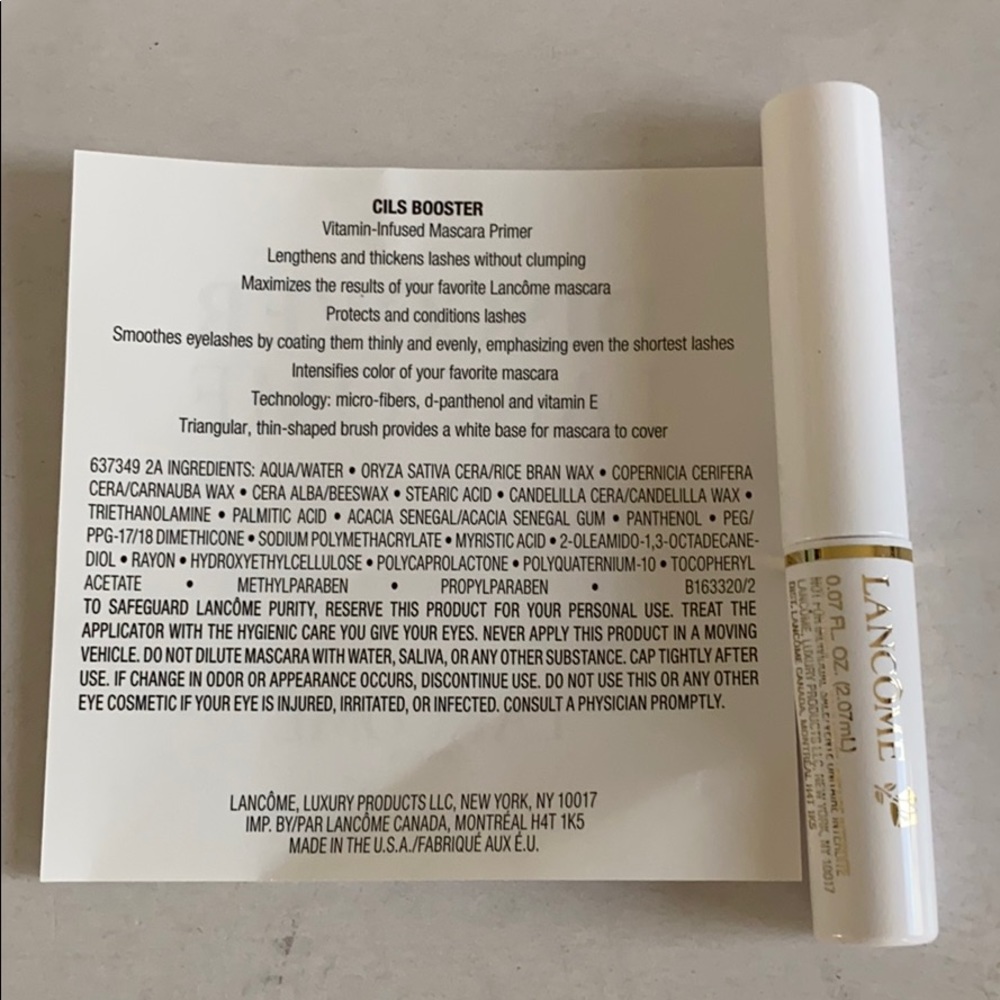 LANCOME Cils Booster Primer Mascara White Purse Size 0.07oz NIP Sealed